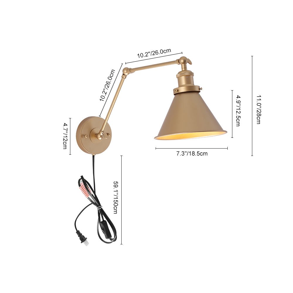 Mid-Century Modern Swing Arm Wall Light | Metal