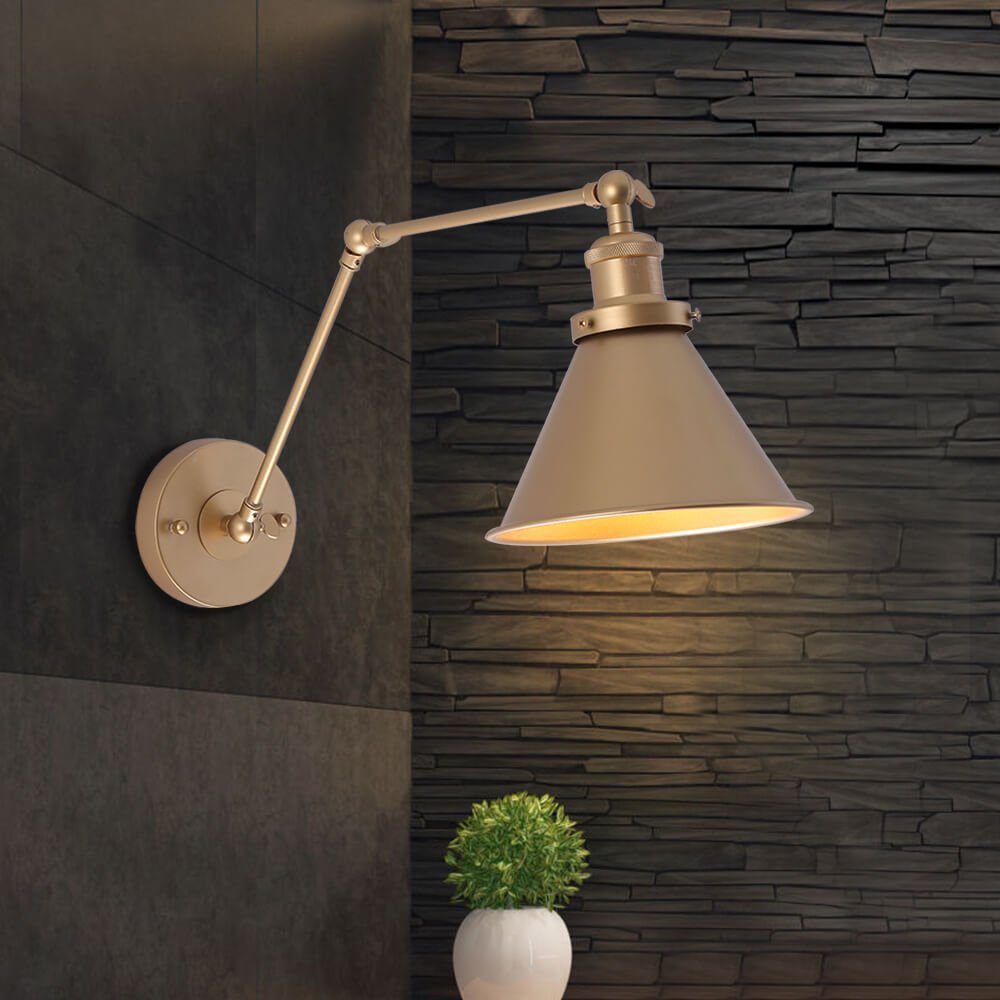 Mid-Century Modern Swing Arm Wall Light | Metal