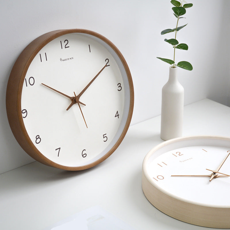 Silent Wooden Wall Clock - Timeless Design for Home & Office